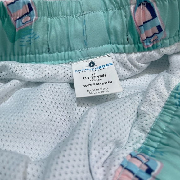 NWT SnapperRock Mint Green “Float Your Boat” Swim Trunks 11/12 years - Picture 3 of 5